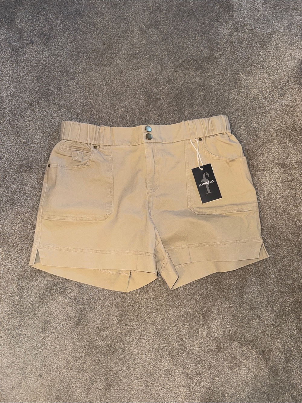 Beige Women's Utility Cargo Shorts